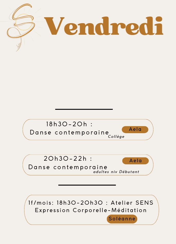 a.5 Planning Activité Sportive : Vendredi